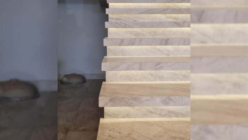 Obra realizada pela Pedra Z na construção de uma escada em Quartro.