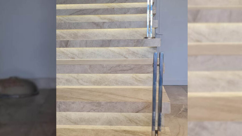 Obra realizada pela Pedra Z na construção de uma escada em Quartro.