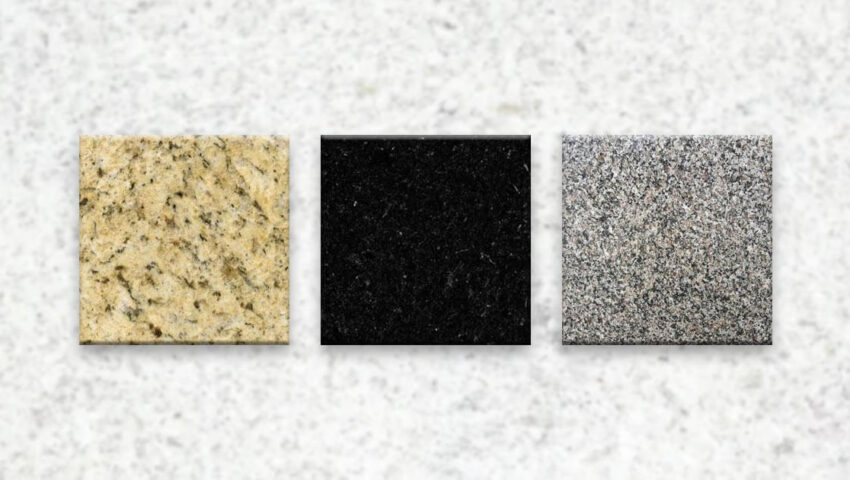 imagem de três granitos que estão disponiveis na pedra z